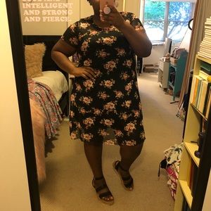 Floral Mesh Torrid Shift T-shirt Dress Size 2